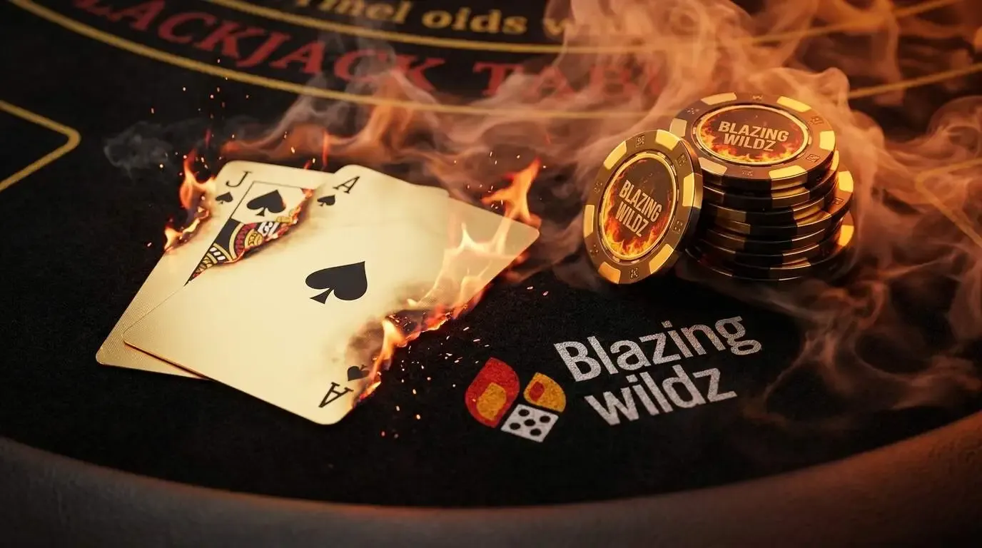 Blackjack table with burning car