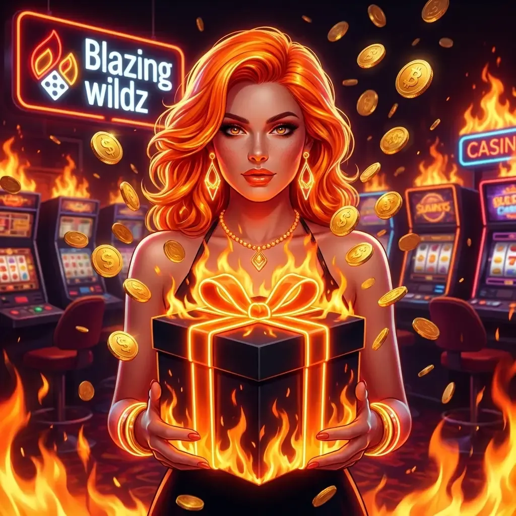 POPUP Woman holding flaming gift box